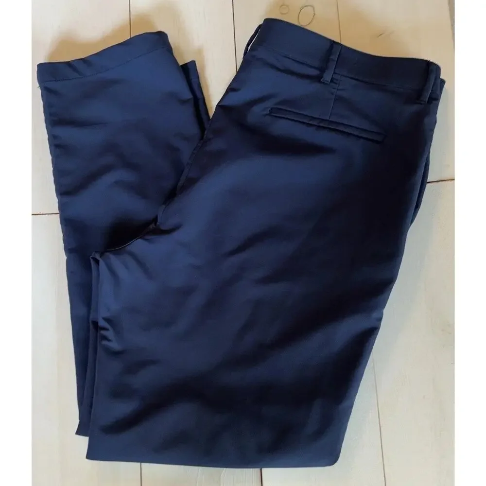 Banana Republic Dress Pants Mens 38x30 Blue Microfiber Flat Front Business